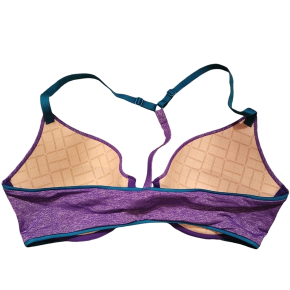 Victoria's Secret Purple Semi Demi Racerback Front Closure Bra Size 32D - Picture 2 of 3